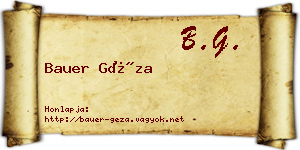 Bauer Géza névjegykártya