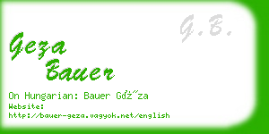 geza bauer business card